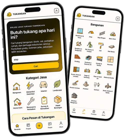 Preview aplikasi Tukangan di smartphone